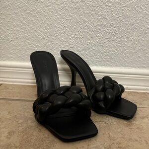 Mango Women’s Black Knotted High Heel Mule